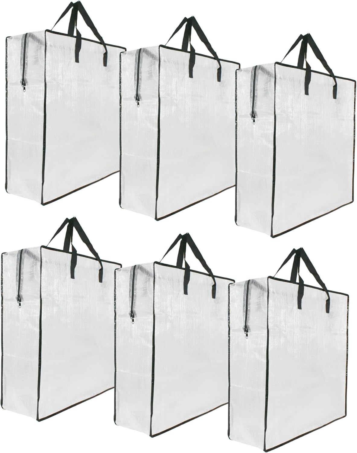 Skiennix Clear Storage Bags - 6 Pack Zippered Organizers for Blankets, Clothes & Bedding | Underbed Storage Solutions