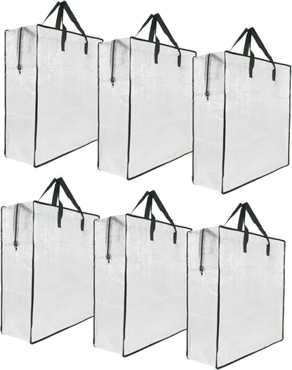 Skiennix Clear Storage Bags - 6 Pack Zippered Organizers for Blankets, Clothes & Bedding | Underbed Storage Solutions