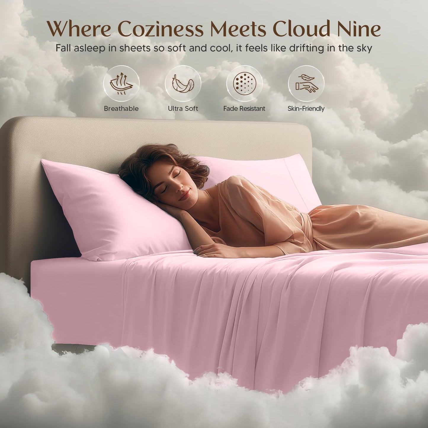 Utopia Bedding Full Bed Sheets Set - 4 Piece Bedding - Brushed Microfiber - Shrinkage and Fade Resistant - Easy Care (Full, Pink)