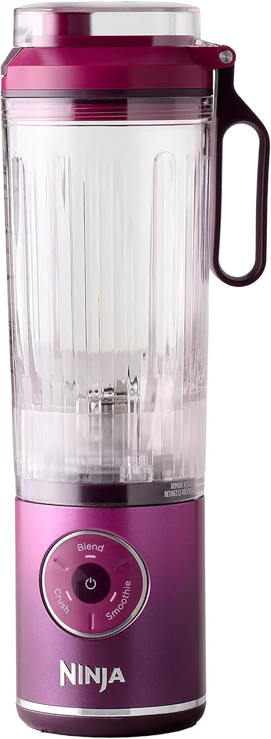Ninja BC251QRD Blast Max Cordless Blender - Smoothies & Ice Crushing, 22 oz Cherry Vessel | Certified Refurbished