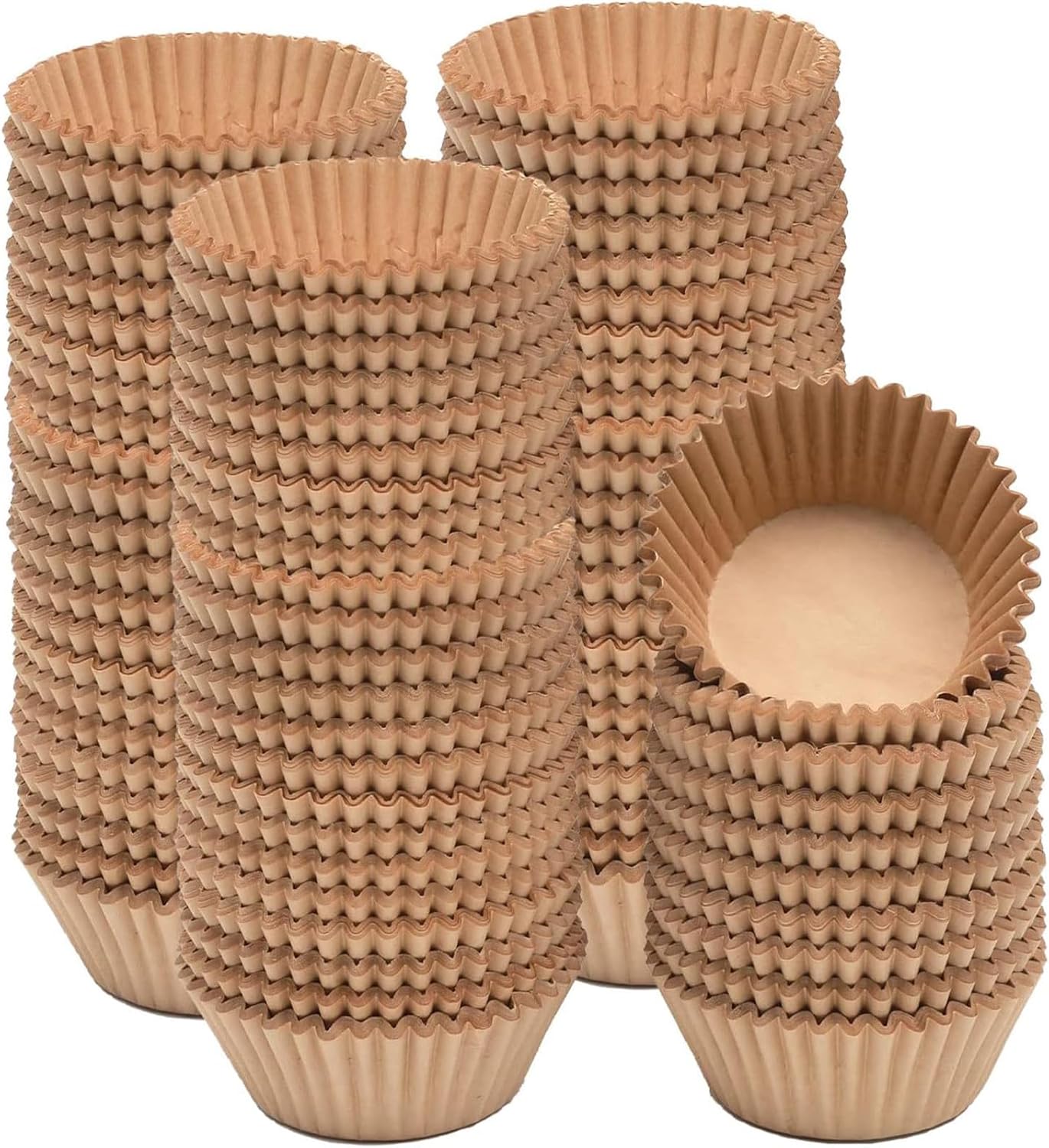 Qiqee 1000pcs Natural Cupcake Liners - No Smell Food Grade Baking Cups | Standard Size