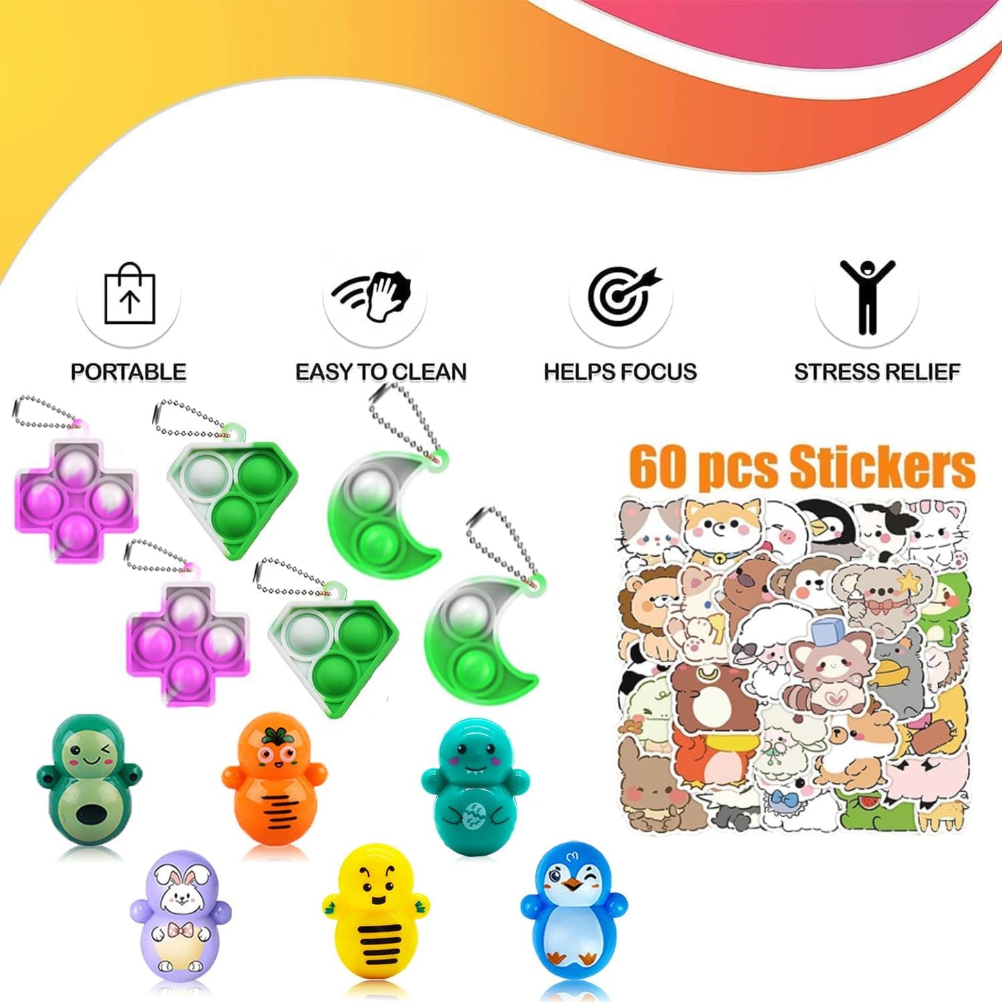 Skiennix 130 Pcs Party Favors - Colorful Easter Basket Fillers & Treasure Box Toys for Kids 4-12