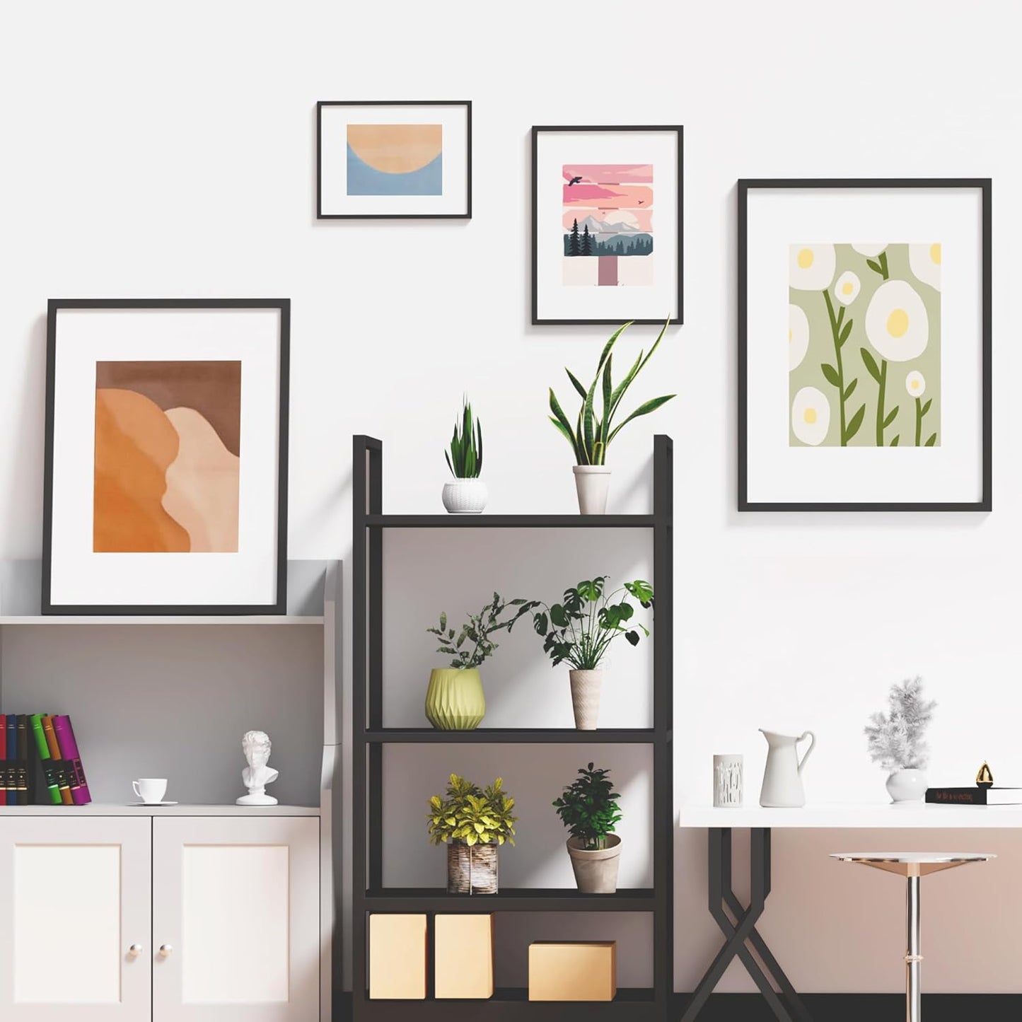 Wiscet 11x14 Picture Frame Set of 9 - Versatile Display for 8x10 or 11x14 Photos | Black Color