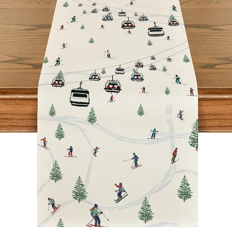 Beige 13" x 36" Table Runner - Artoid Mode Polyester