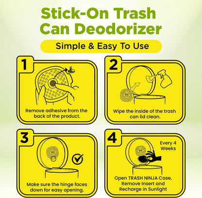 Trash Ninja Odor Eliminator - Long-Lasting Citrus Scent Deodorizer with Activated Charcoal | Freshens Garbage Cans, Fridges, Bathrooms, Kitchens & Diaper Pails