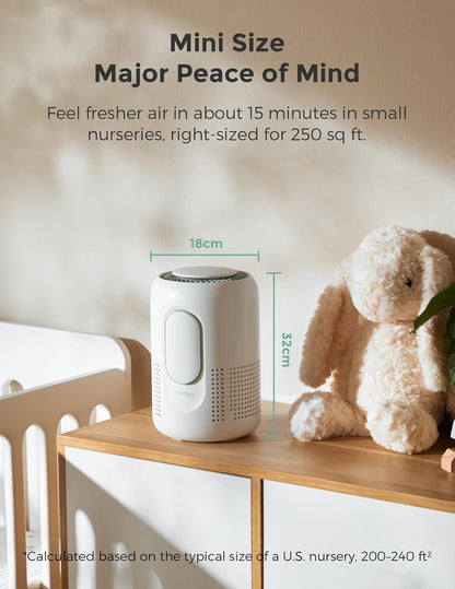 Momcozy Air Purifier - 4-in-1 HEPA Filter for Baby's Nursery | Quiet 21 dB Sleep Mode & Dimmable Night Light