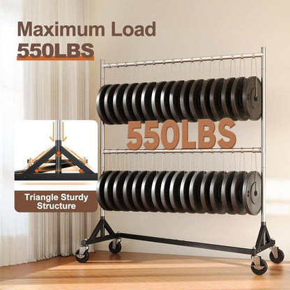 HOKEEPER Heavy Duty Z Rack - Portable Clothes Rack with Wheels | Holds 550 LBS, 22.8" D x 62.6" W x 87.8" H