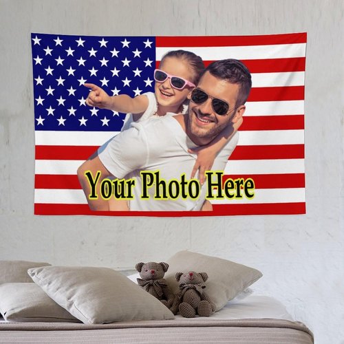 KAMXPOE Custom Wall Tapestry - Personalized Photo Blanket for Dorm Room | 60x40 Inch