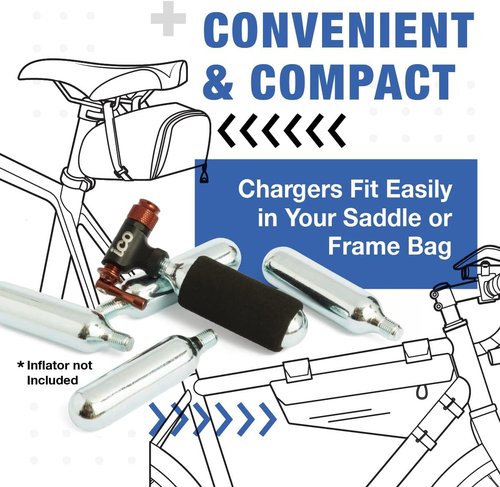 ICO 16g Co2 Cartridges (30 pack), Handheld, Alloy Steel, Food Grade, 100 psi, Automatic, Leak Proof, Two-year Guarantee, Ideal for Bike Tires & Beverage Devices