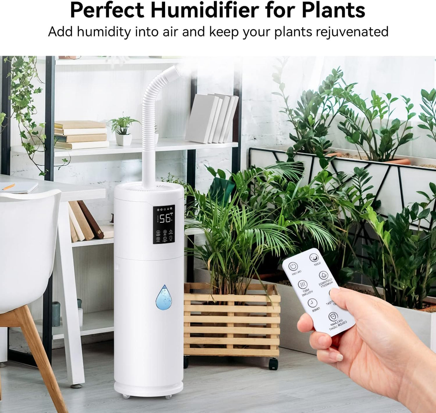 Skiennix Large Humidifier - 17L/4.5Gal Top Fill Design with 360° Nozzle for Homes & Offices