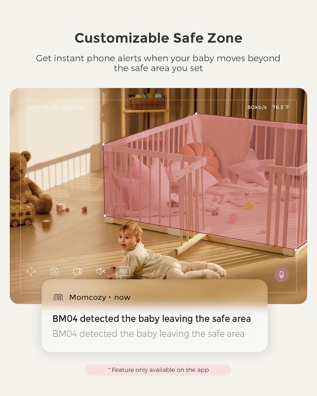 Momcozy Smart WiFi Baby Monitor - 1080P Camera with 5" Screen, Night Vision & 2-Way Talk | BM04