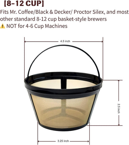 Mr. Coffee Reusable Coffee Filter - Eco-Friendly & BPA Free for 8-12 Cup Drip Makers | 1-Pack