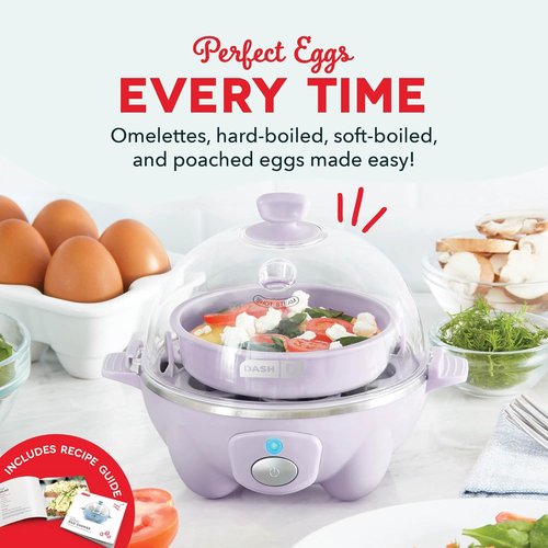 Dash Rapid Egg Cooker - Versatile Boiler, Poacher & Steamer - Holds 7 Eggs, Lavender | Dishwasher Safe & BPA Free