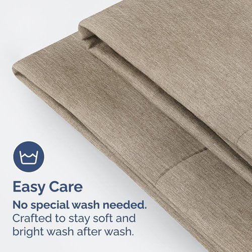 King Pillow Cases by [Brand Name] - Ultra Soft Hotel Quality Covers | Comfy, Wrinkle-Free, Fade Resistant - 2 Piece Set in Heathered Beige