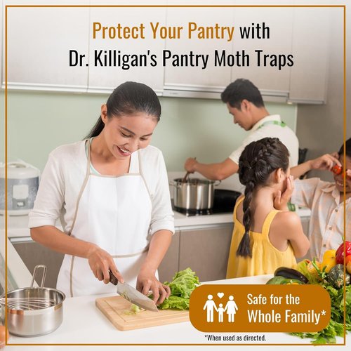 Dr. Killigan's Pantry Moth Traps - Double Potent Pheromone Sticky Traps for Kitchen | 6 Pack, Black