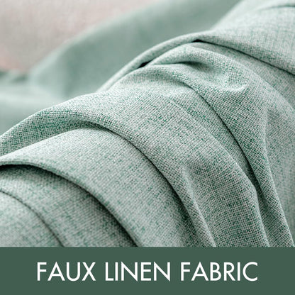 MIULEE Blackout Curtains - 100% Thermal Insulated Linen Texture - Seafoam Green - 52x120 Inch (2 Panels)