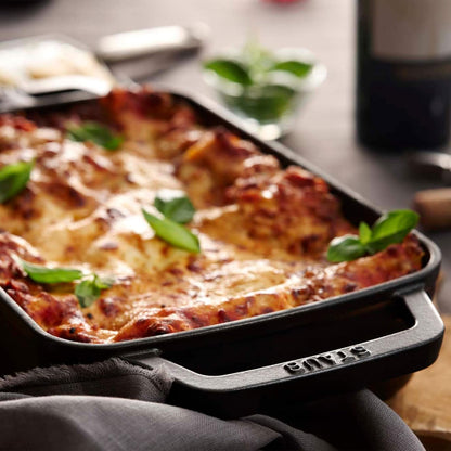 Staub Cast Iron Roasting Pan - 12-Inch x 8-Inch, Matte Black | Premium Quality Made in France