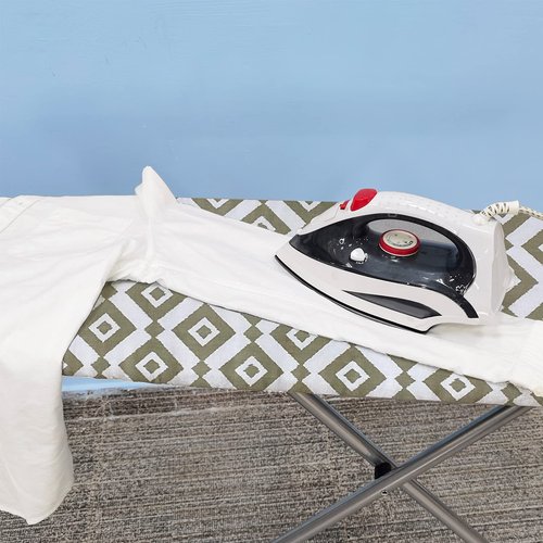 VividPaw Ironing Board Cover and Pad, Standard Size 15x54, Thick Padding, Elastic Edge, Resist Scorching and Staining, Adjustable Fastener, Heavy Duty Floral Iron Board Covers (Khaki)