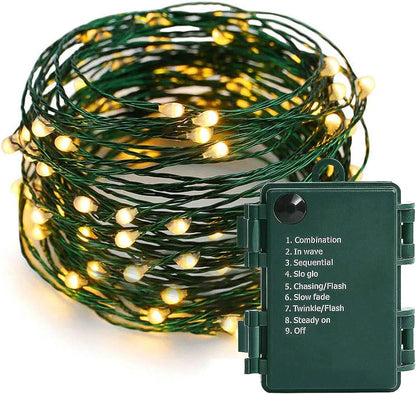 Starry Lights Battery Operated - 18FT with 50 Warm White Micro LEDs | Waterproof for Christmas & Weddings