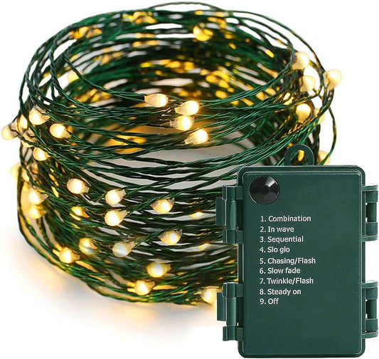 Starry Lights Battery Operated - 18FT with 50 Warm White Micro LEDs | Waterproof for Christmas & Weddings