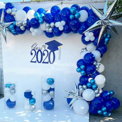 Voircoloria Royal Blue Balloons - 130pcs in Various Sizes for Birthday, Graduation & Baby Showers