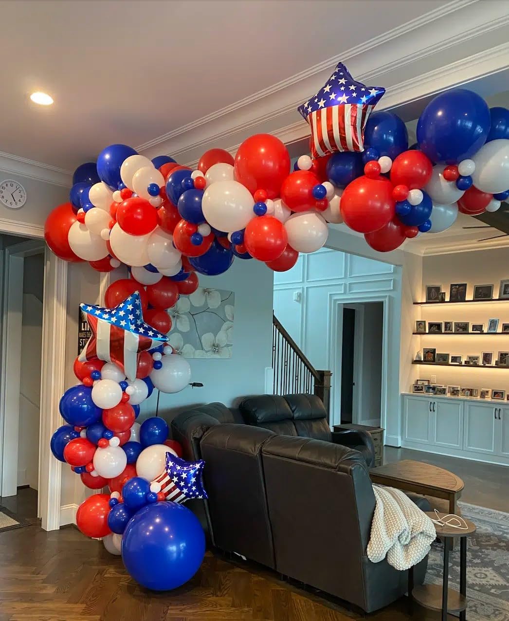 Voircoloria 130pcs Party Balloons - Red, White & Blue Latex in Various Sizes for Celebrations