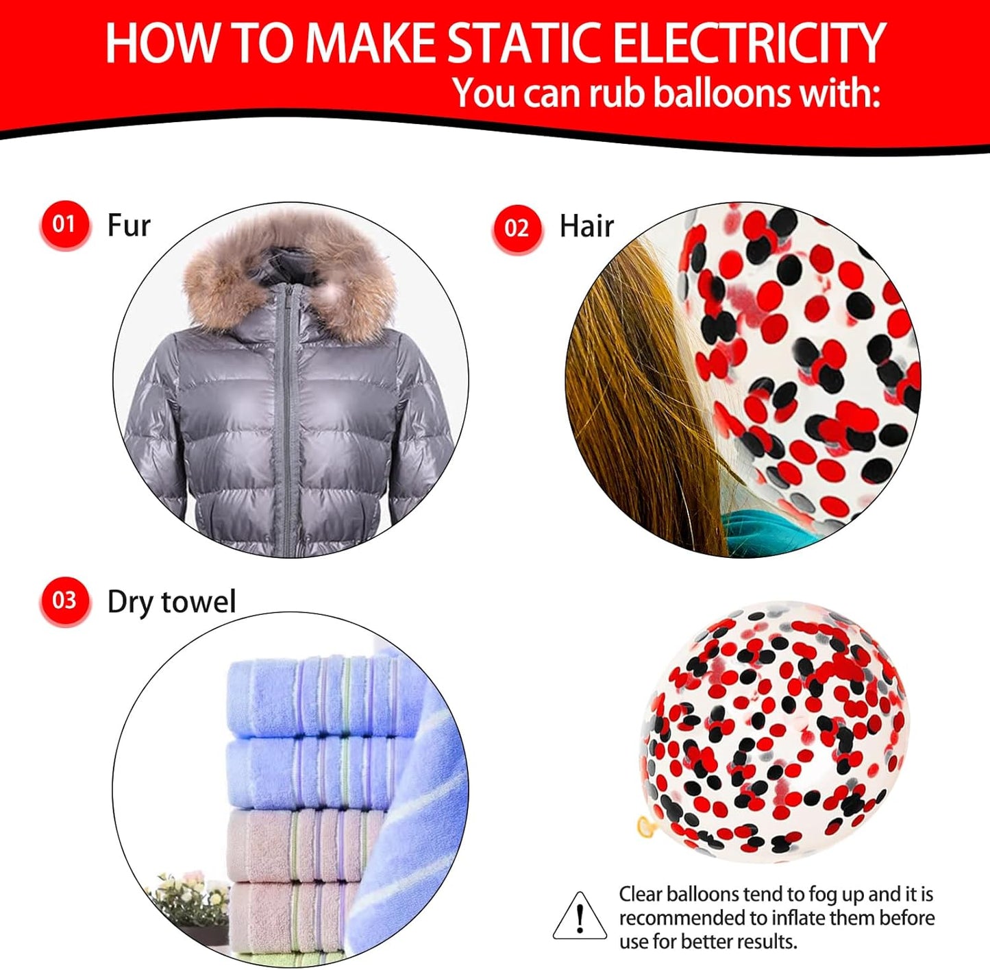 Regine Switzerland 68Pcs Latex Balloons - Red, Black & White with Confetti for Birthday, Wedding & Graduation