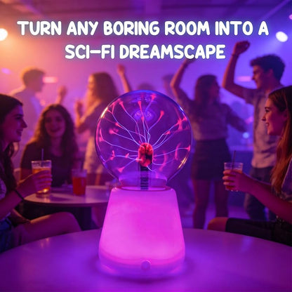 Plasma Ball 3 Inch Interactive Touch Globe with 7 Color LED Base