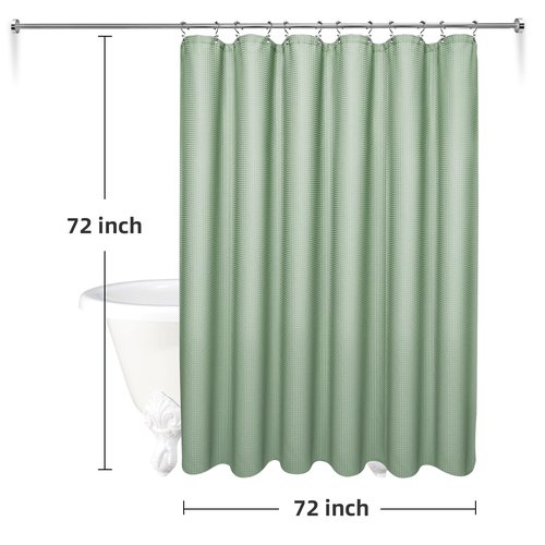 LaCyan 3 in 1 Waterproof Waffle Weave Shower Curtain and Clear Liner Set with 12 Stainless Steel Hooks Double Sided for Bathroom 72 Inches Heavy Duty Polyester Fabric Shower Curtains 72x72