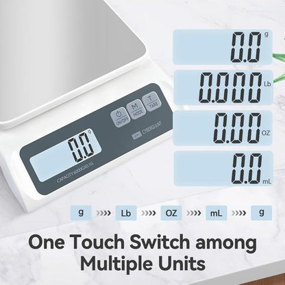 CYBERGIANT Precision Digital Food Scale - 13lb Capacity, Stainless Steel Platform & LCD Display for Meal Prep