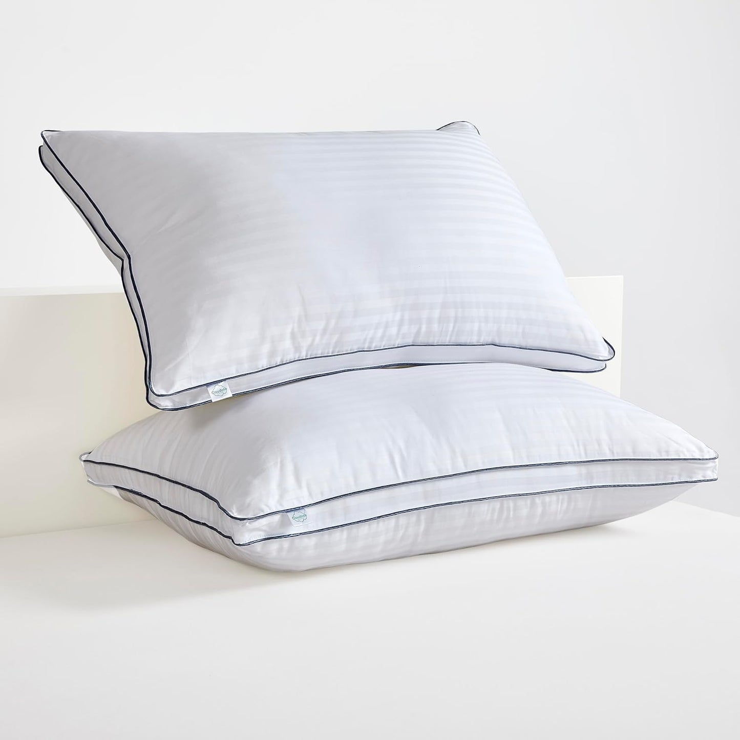 Skiennix Down Alternative Bed Pillows - King Size, Medium Support for Side & Back Sleepers | Pack of 2