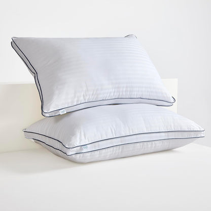 Skiennix Down Alternative Bed Pillows - King Size, Medium Support for Side & Back Sleepers | Pack of 2