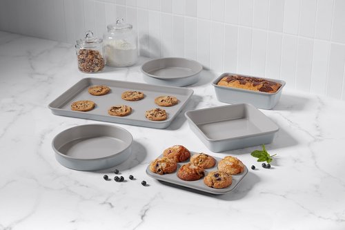 Cuisinart Chef's Classic Ceramic Bakeware Set - 6-Piece Nonstick Collection in Gorgeous Gray