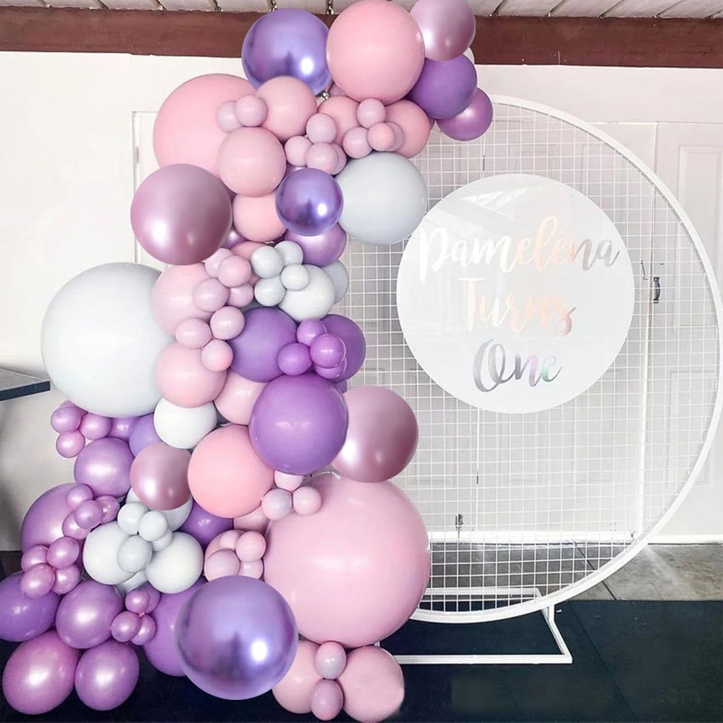 Togvu 12-Inch Metallic Purple Pink Balloons - 60 Pack Lavender & Light Pink Latex for Parties