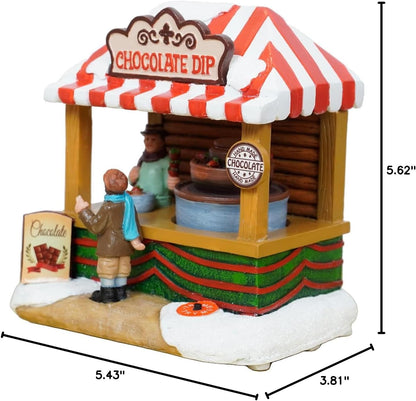 Skiennix Christmas Village House - Chocolate Shop with LED Lights & Moving Table | Plastic Design