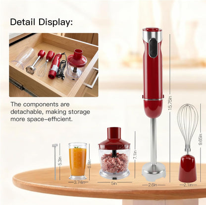 Megawise 5-in-1 Hand Immersion Blender Set - 1000W Powerful Stick Blender with Turbo Mode & Accessories