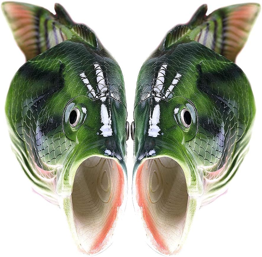Skiennix Unisex Fish Slippers - Comfortable Bass Sandals for Fun Indoor/Outdoor Wear