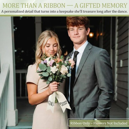 Hahafelt Custom Name Bouquet Sash - DIY Ribbon Kit for Weddings, Senior Night & Special Events