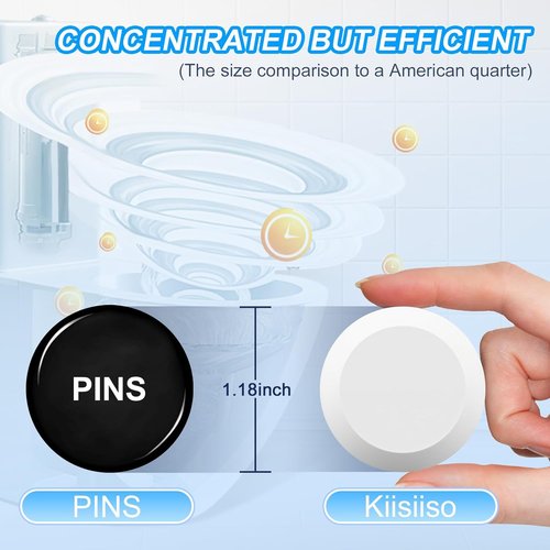 KIISIISO Toilet Bowl Cleaner Tablets - 50 Pack of Automatic Bleach Cleaners for Long-Lasting Freshness & Powerful Deodorizing