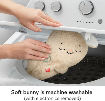 Fisher-Price Baby Sound Machine - Soothe & Settle Bunny Plush Toy with Music, Lights & Motion
