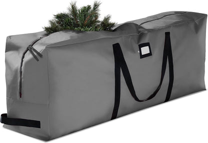 ZOBER Christmas Tree Storage Bag | 600D Oxford Fabric - Fits 9 Ft Trees - Waterproof & Tear-Proof - Gray