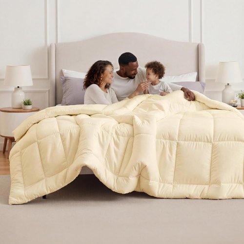 Bedsure Comforter Duvet Insert - Oversized King All-Season Down Alternative Bedding, Cream 116 x 98 Inches