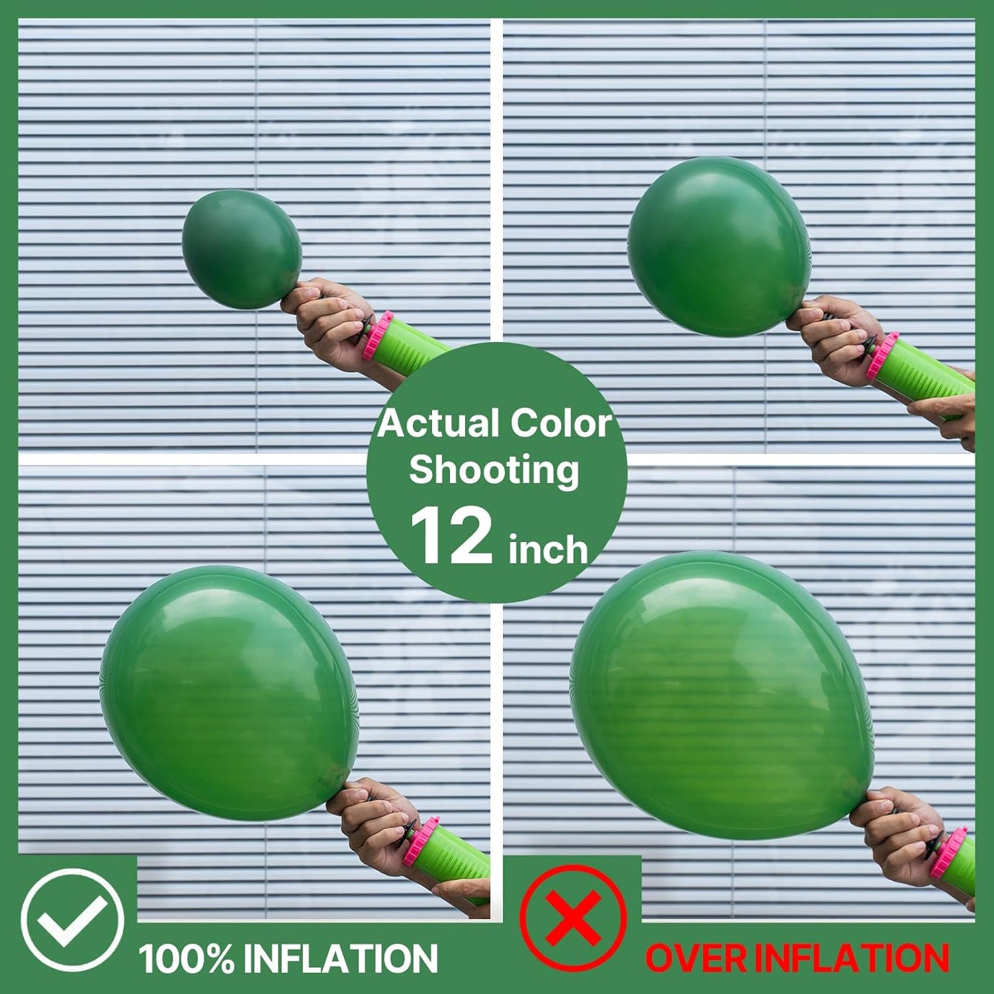 PartyWoo Dark Green Balloons - 100pcs 12 Inch Emerald Forest Green for Weddings & Celebrations