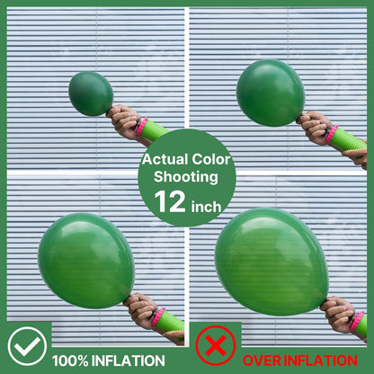 PartyWoo Dark Green Balloons - 100pcs 12 Inch Emerald Forest Green for Weddings & Celebrations