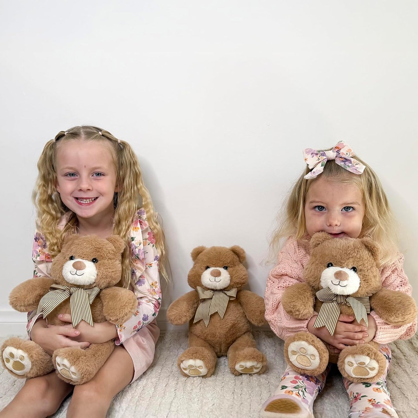 Skiennix 14" Teddy Bear Plush | Soft Snuggle Stuffed Animal with Bow Tie - Perfect Gift for Kids & Adults