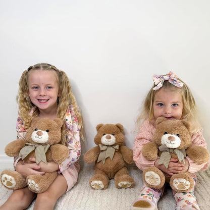 Skiennix 14" Teddy Bear Plush | Soft Snuggle Stuffed Animal with Bow Tie - Perfect Gift for Kids & Adults