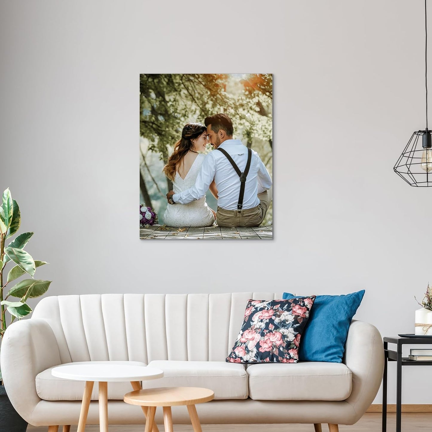 WEGA Custom Canvas Prints - Personalized Framed 8x10 Photo Wall Art Gifts for Family, Pets & Weddings