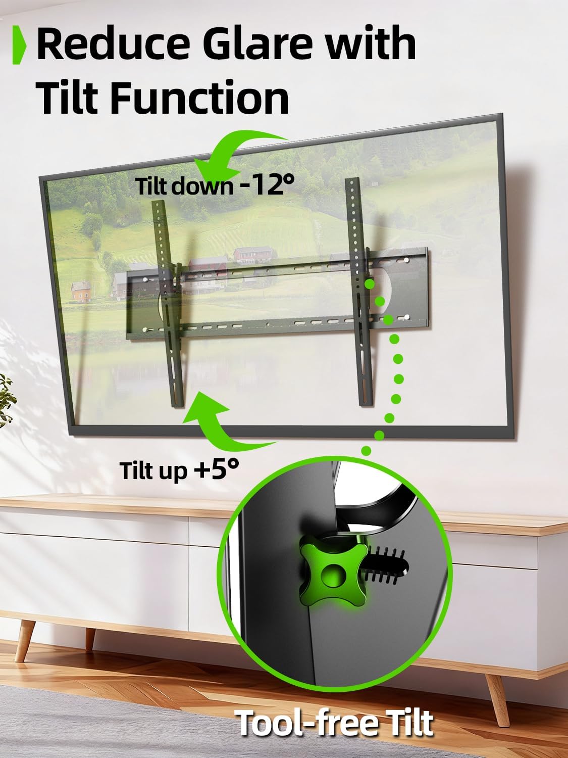 USX MOUNT Heavy Duty Tilting TV Wall Mount - Ultra Slim Design for 60-120" TVs, Supports Up to 220lbs