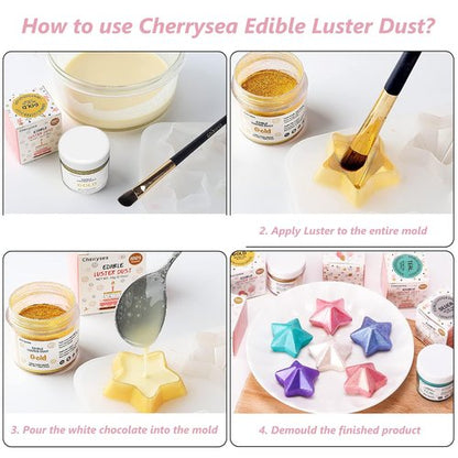 Cherrysea Edible Luster Dust - Rose Gold 10 Grams | Tasteless Food-Grade Cake Dust for Baking