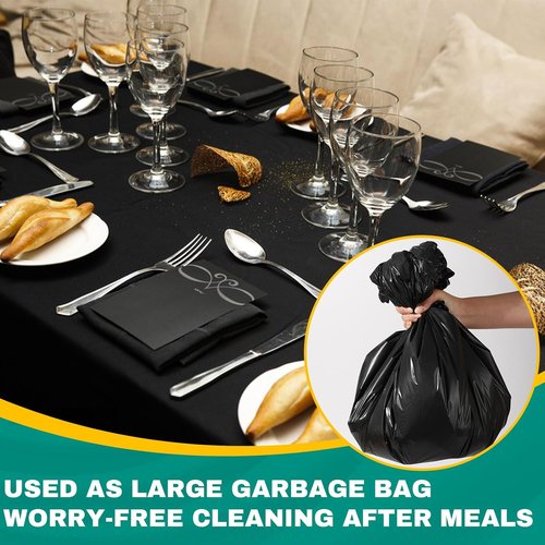 30 Pack Black Plastic Tablecloths | Disposable 54 x 108 Inch Covers for Rectangular Tables - Perfect for Parties & Events